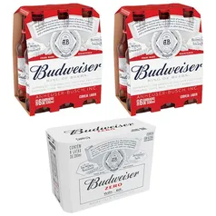 (VIP) Cerveja Budweiser Long Neck 330ml - 12 unid + Cerveja Budweiser Zero Álcool Lata 350ml - 8 un