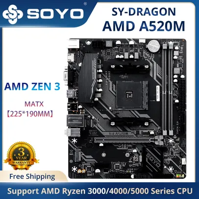 [Contas novas] PLACA MÃE A520M AMD SOYO AM4