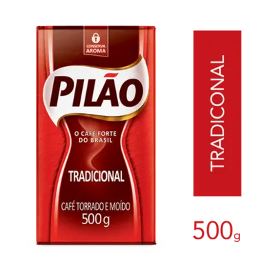 Café Pilão Torrado e Moído Tradicional Vácuo 500g