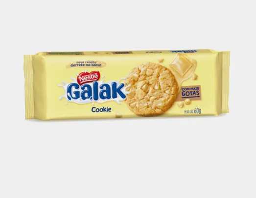 (LEVANDO 4) Biscoito Cookie Galak Nestlé Pacote 60g