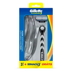 Aparelho Para Barbear Gillette Prestobarba 3 Com 3 Unidades Grátis 01 Aparelho Mach3 R$22