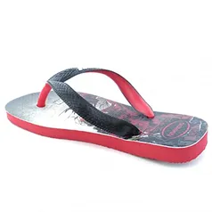 Chinelo Top Marvel, Havaianas, Criança Unissex, Vermelho Rubi/Preto, 25/26