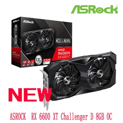 Placa de Vídeo ASROCK AMD Radeon RX 6600 XT Challenger D 8GB OC  GDDR6 128 bit