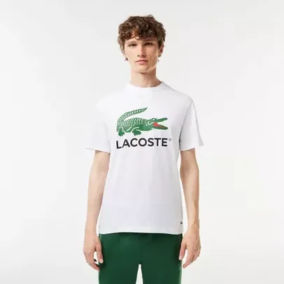 Camiseta Lacoste Em Jérsei De Algodão Com Estampa De Logo