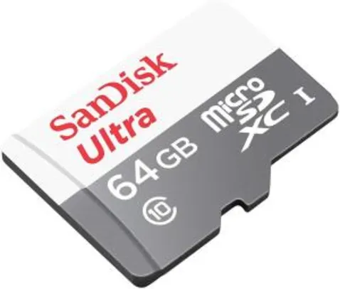 Saindo por R$ 42: Cartão Micro SD Sandisk 64GB 80mb/s Sdxc Cl 10 Lacrado | R$42 | Pelando