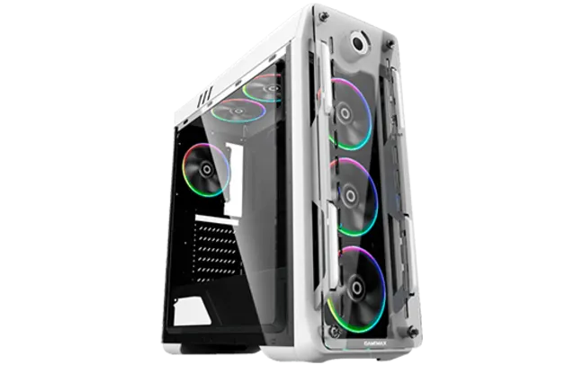 Gabinete Gamer Gamemax Optical G510, Mid Tower, Com 3 Fans, Painel Lateral, White, Sem Fonte