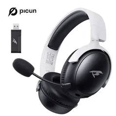 (R$82,00 TAXA INCLUSA /MOEDAS) Picun G3 bluetooth, Baixa Latência, Áudio Espacial 3D, ENC Mic, PC Gamer, PS5, 53mm, 2.4GHz|