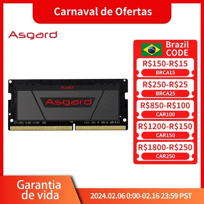 [Taxa inclusa] Memória RAM Asgard A1 16GB DDR4 3200Mhz - Para Notebook