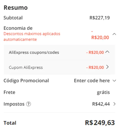 Imagem na descrição da promoção