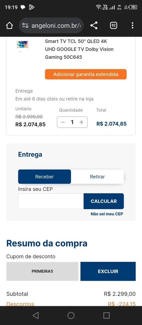 Imagem na descrição da promoção