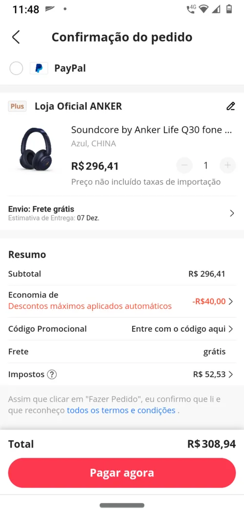 Imagen na descrição da promoção