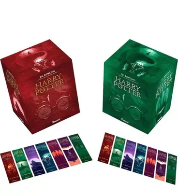 (AME SC 58,90) BOX HARRY POTTER PREMIUM 7 em 1  CAPA DURA Verde/Vermelho 