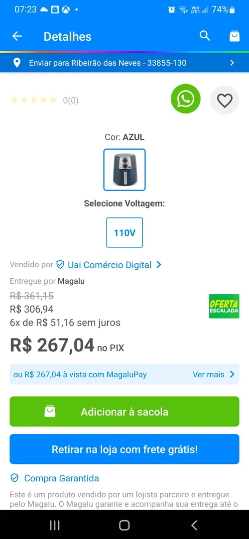 Imagem na descrição da promoção