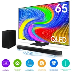 [APP] COMBO: Samsung Smart TV 65 Polegadas QLED 4K 65Q65D 2024 + Soundbar HW-B550/ZD