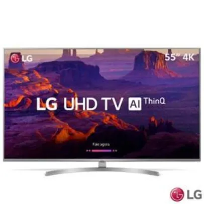 Smart TV LG 55" LED 55UK7500 ULtra HD 4K ThinQ AI, HDR 10, 4 HDMI e 2 USB - R$ 3158