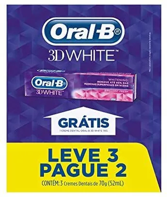 Creme Dental Oral-B 3D White - 70G - Leve 3 Pague 2 | R$8