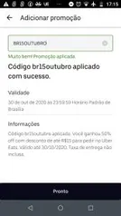 50% OFF até R$ 15,00 UBER EATS