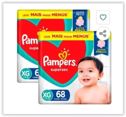 Fralda Pampers Supersec XG - 136 Unidades