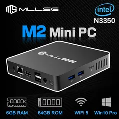 [R$378 MOEDAS/IMPOSTO INCLUSO/GPAY] Mini PC MLLSE M2 , N3350, 6/64GB, Windows 10 