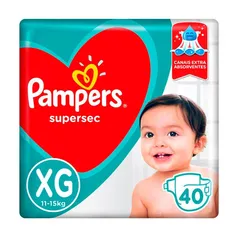 Fralda Pampers Supersec Tamanho XG Pacote Hiper com 40 | R$23