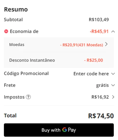 Imagem na descrição da promoção