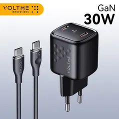 [Taxa Inclusa] VOLTME Carregador 30w Pd 3.0 + Cabo Tipo C 1M Tipo C 30w 