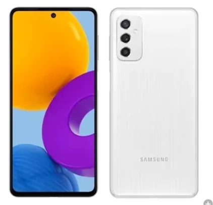 Smartphone Samsung Galaxy M52 Branco, Tela 6.7", 5G+Wi-Fi+NFC, And. 11, Câm. Tras. de 64+12+5MP, Frontal 32MP, 6GB RAM, 128GB