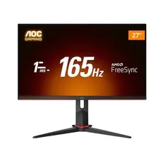 Monitor Gamer AOC 27" 27G2S/BK com tela Widescreen Full HD, 165Hz, tempo de resposta de 1ms e AMD FreeSync Premium - Preto