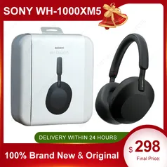 Fone bluetooth SONY WH-1000XM5 com cancelamento de ruído ativo 