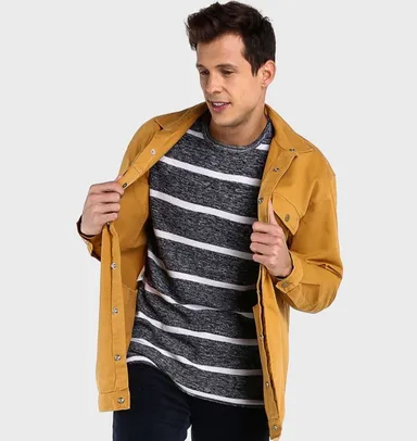 Jaqueta Jeans Color Parka - Amarelo Mostarda | R$34