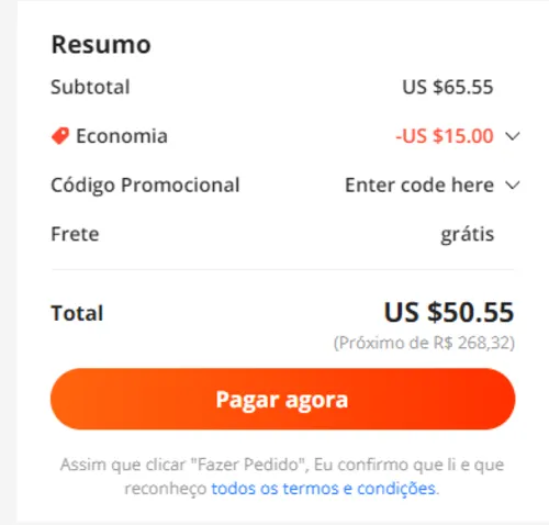 Imagem na descrição da promoção