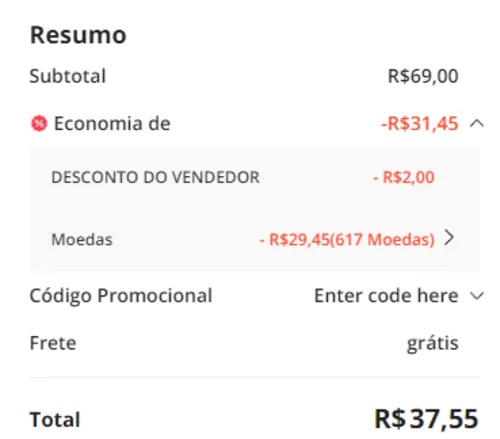 Imagem na descrição da promoção