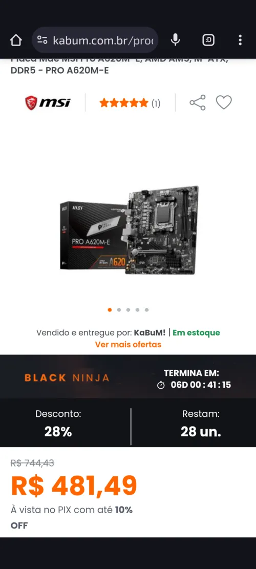 Imagem na descrição da promoção