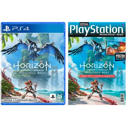 Jogo Horizon Forbidden West - PS4 + Revista Pôster PlayStation - Horiz