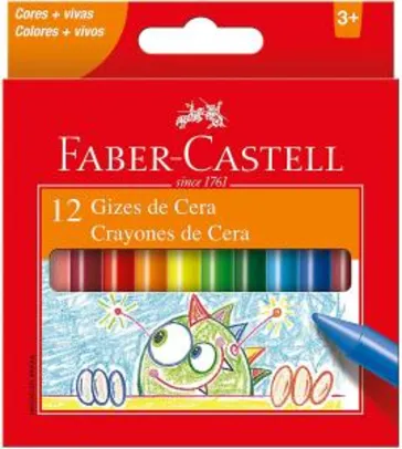 Saindo por R$ 2: Giz de Cera, Faber-Castell, 141012N, 12 Cores | Pelando