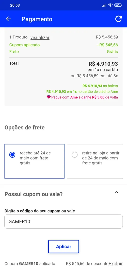 Imagem na descrição da promoção