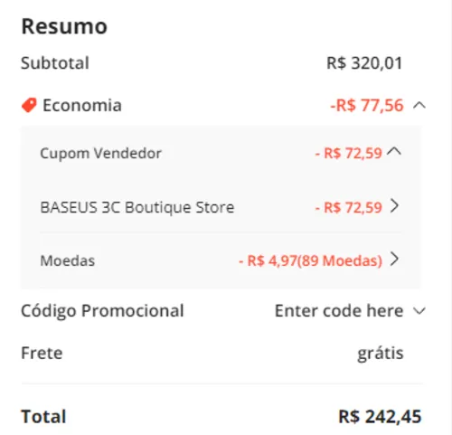 Imagem na descrição da promoção