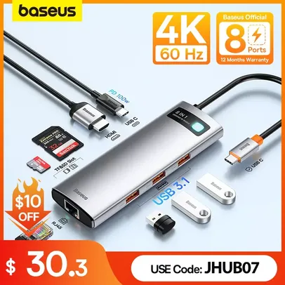 Baseus Hub USB-C - 6 em 1