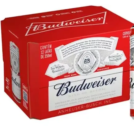 [C. OURO](2,66 a lata) Cerveja Budweiser American Lager 12 Unidades