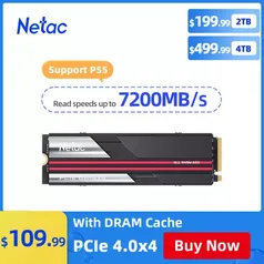 Netac Ssd 1Tb Ssd M2 Nvme Pcie 4.0 X4 7.200 de leitura