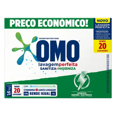 Sabão em pó Omo Lavagem Perfeita Sanitiza & Higieniza caixa 1.6 kg R$10
