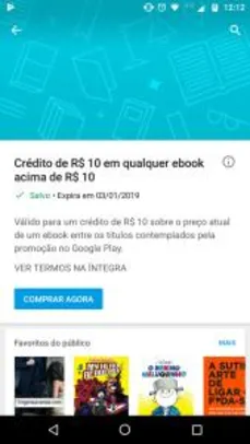 [Usuários Selecionados] R$10 OFF na compra do primeiro ebook na Play Store