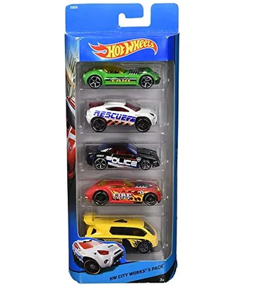 Pacote 5 Carros Sortidos, Hot Wheels, Mattel - não é possível escolher as cores