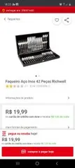 Faqueiro Aço Inox 42 Peças Richwell | R$20