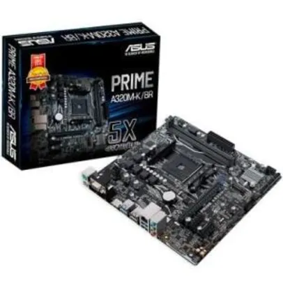 Placa-Mãe Asus Prime A320M-K/BR, AMD AM4, mATX, DDR4 | R$490