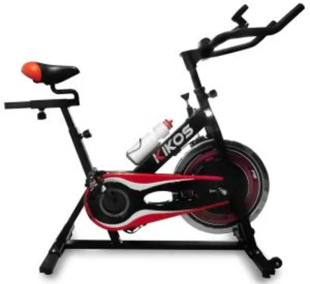 Bicicleta Spinning Kikos BF5 - Preta, Cinza e Vermelha $949,90