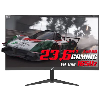 Monitor Gamer SuperFrame Precision Ultra, 23,6 Pol CURVO, Full HD, FreeSync/G-Sync, 1ms, 165Hz, HDMI