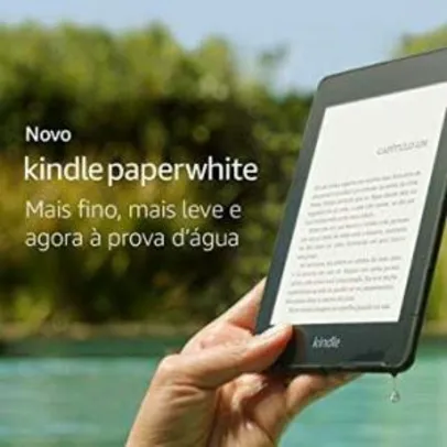Kindle paperwhite amazon tela 6" 8gb wi-fi - luz embutida e aprova d'água preto | R$336