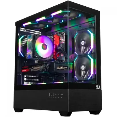 Gabinete Gamer Redragon Reflect Flow, Preto, Mid Tower, Vidro Temperado, ATX, Sem Fonte, Sem Fan, CA-606B