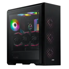 Gabinete Gamer XPG Defender, Mid Tower, Vidro Temperado, Black, E-ATX, Sem Fonte, Com 3 Fans, DEFEND